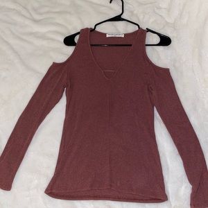 Mauve cold shoulder long sleeve